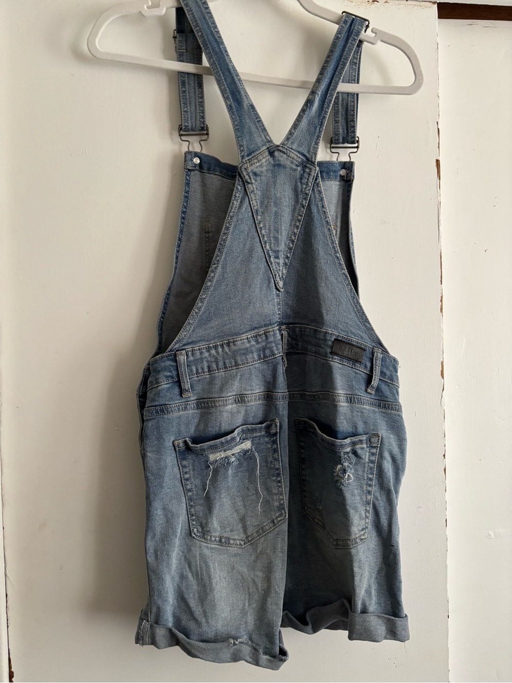 Three Bird Nest Blue Denim Overalls with Label Detail - Picture 5 of 5